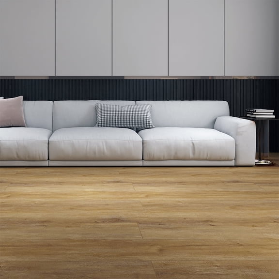 48"x7.2" SPC Composite Flooring; 12 Planks/Box (28.68 sq. ft/Box); 5mm Thick with 1mm IXPE Backing; 12 mil Wear Layer; Ultra-Quiet and Slip-Resistant