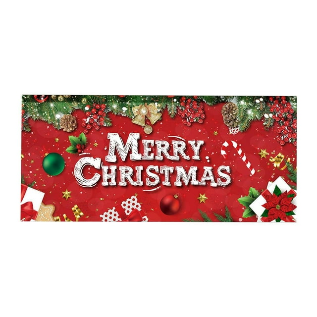 480×210CM Christmas Garage Door Banner Large Christmas Background Decor