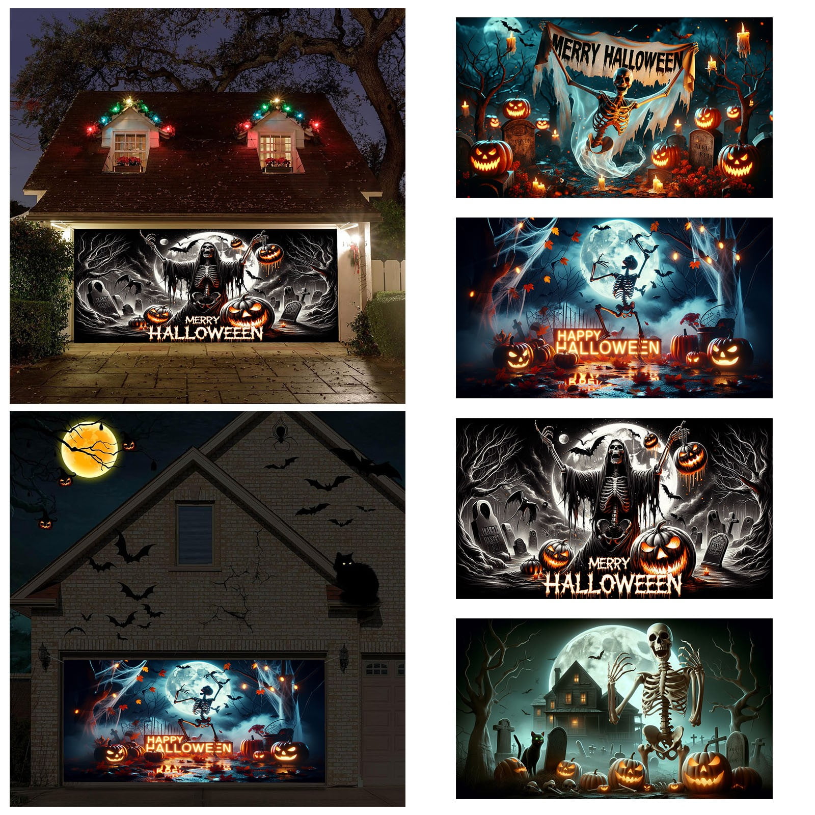 480*210cm Outdoor Garage Door Banner Large Halloween Decorative Door