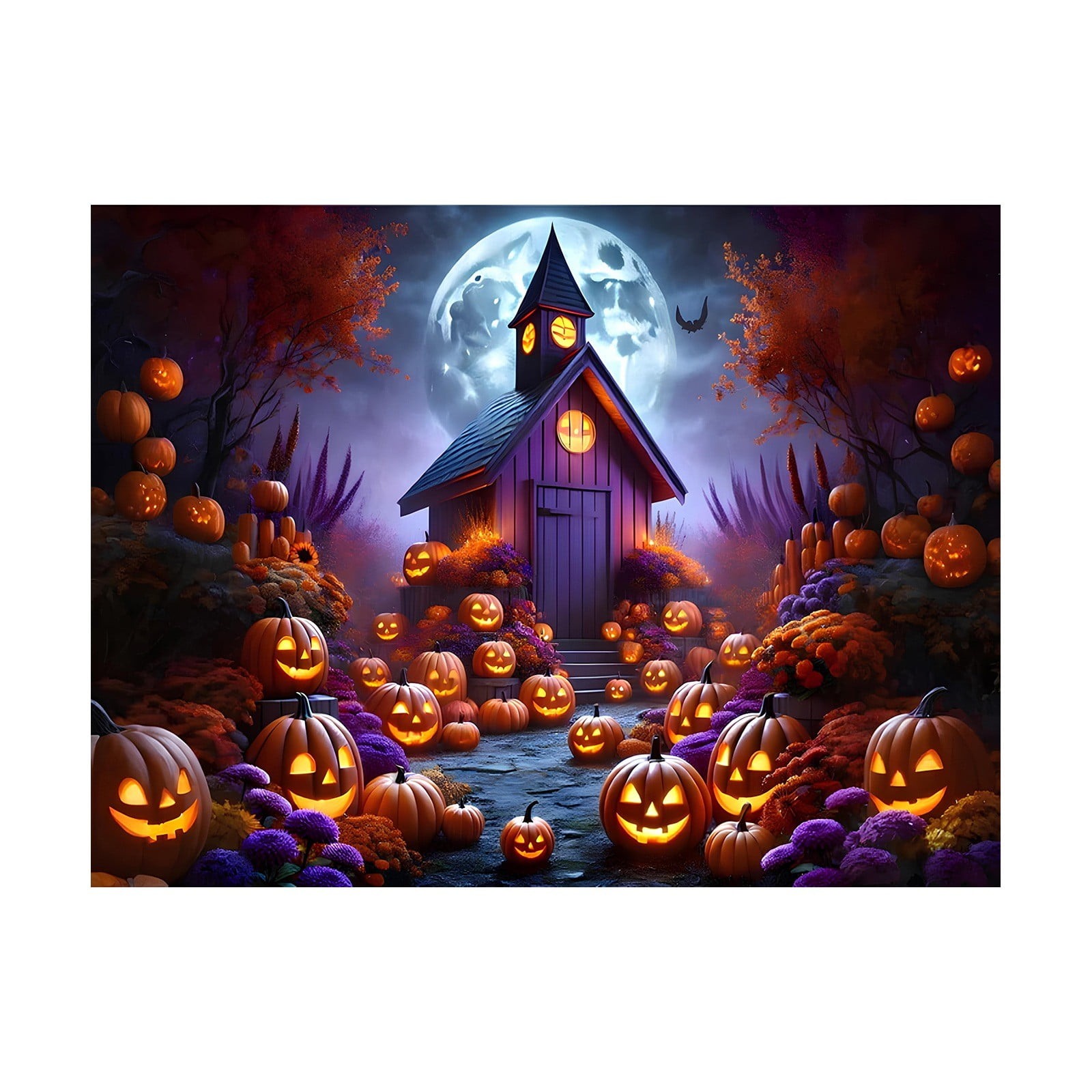 480*210cm Pumpkin Pattern Outdoor Garage Door Banner Large Decoration