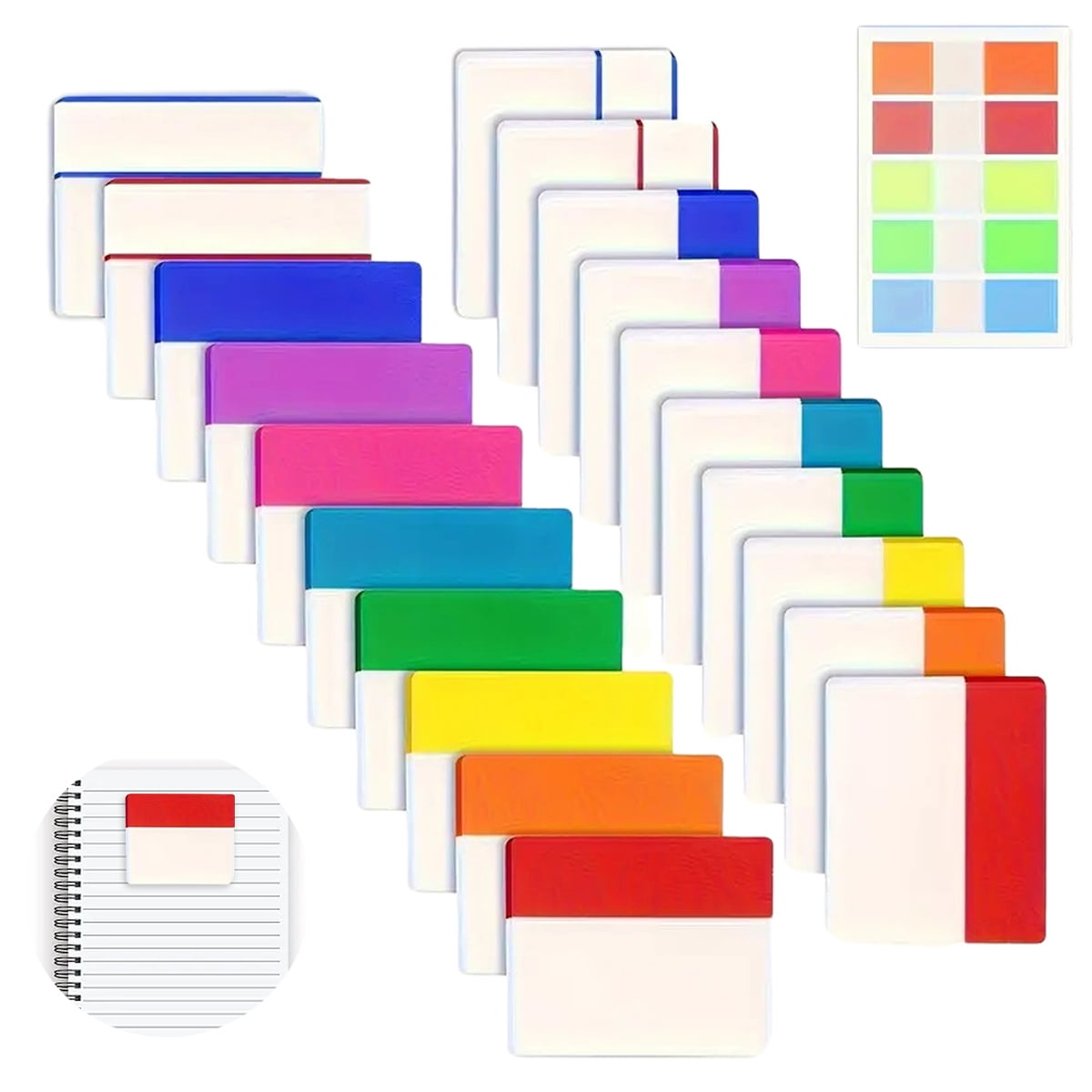 480 Adhesive Tabs, 5.3 x 4 cm, for Books, Binders &amp; Folders - 24 Sets ...