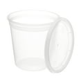 thumbnail image 1 of [480 Pack] 32oz Heavy Duty Food Storage Containers with Lids - Leakproof Deli Soup Containers with Lids - Slime, Meal Prep, Take Out, Stackable, Microwavable, Dishwasher Safe, Freezer Safe, BPA Free, 1 of 3