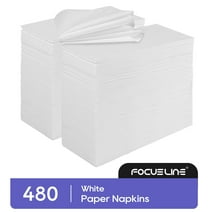 [480 Pack] FOCUSLINE Disposable Bathroom Napkins, Linen Feel Guest Towels, Soft and Absorbent Disposable Paper Hand Towels for Dinner, Wedding Event, Parties, White