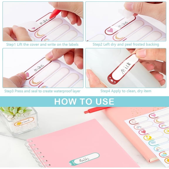 480 Pcs Baby Bottle Labels for Daycare,Waterproof Name Labels for Daycare,Self-Laminating Labels for Kids Stuff Daycare,Bottle Labels Daycare Essentials(Animal&Weather), Weather&animal