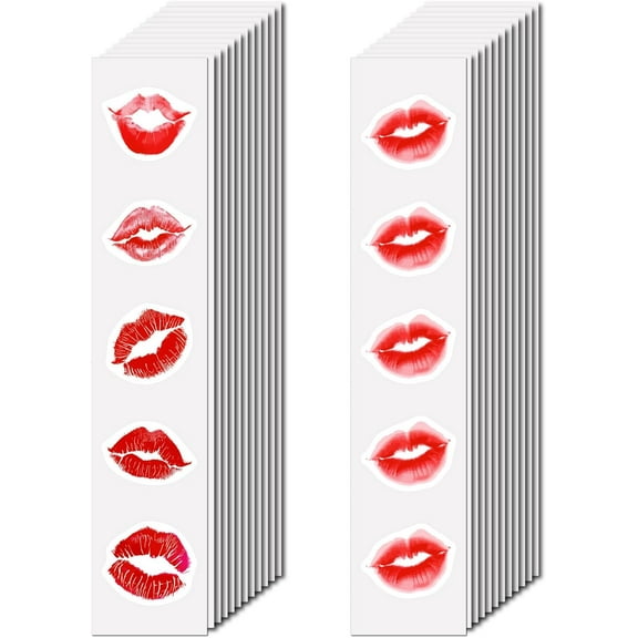 480 Pcs Red Lips Scrapbook Sticker Water Bottle Stickers Cute Vinyl Waterproof Vsco Laptop Small Self-Adhesive Labels Craft for DIY Window Decoration Table Skateboard Home 2.2x1.6 cm Colorful