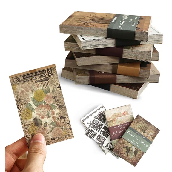 480 Pcs Vintage Scrapbooking Paper, Mini Aesthetic Scrapbook Paper Book for Journaling Accessories, Decorative Craft Paper, Collage, Ball, Junk Journal, Planner