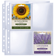 480 Pockets Seed Packet Sleeves, 60 Pack Clear 8.5x11" Organizer Sheets for 3 Ring Binder, Fits 3.5x5" Seed Packets
