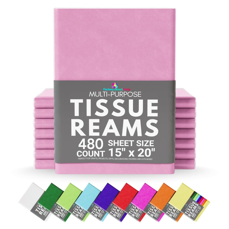  480 Sheets Bulk Pink Tissue Paper - 20 x 30 Packing