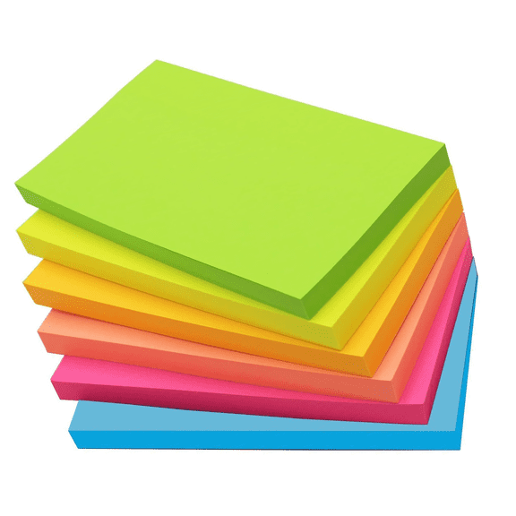 480 Sheets Large Sticky Notes 3x5 Inches, 6 Pads Self-Stick Memo Pads for Office Home Notebook, 80 Sheets per Pad, Assorted Bright Colors Multicolor