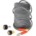 thumbnail image 1 of 4800 PSI 3/8'' Pressure Washer Hose 100 FT Hot and Cold Water Power Washer Hose Max 248°F, Commercial Industrial Grade Steel Wire Braided Kink Proof Extension Hose with 3/8 Quick Connect, 1 of 6