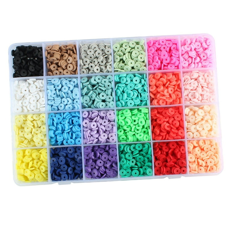 6x3mm 95pcs/lot Colorful Polymer Clay Beads Wheel Shape Loose Spacer Bead  for Jewelry Making DIY Necklace Bracelet Supplies