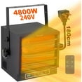 thumbnail image 1 of 4800W Electric Garage Heater, 240V Ceiling Mount Shop Heater for Indoor use, Plug in Heaters with Remote, Fan-Forced Overheat Protection Space Heaters with 8 Hour Timer for Garage&Workshop, 1 of 7