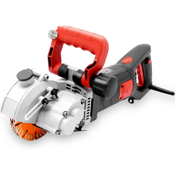 4800W Electric Wall Chaser Wall Groove Cutting Machine Concrete Groove Cutter Slotting Machine with 5 Pieces 5.23" Saw Blades for Brick Granite Marble Concrete, 42mm Cutting Width