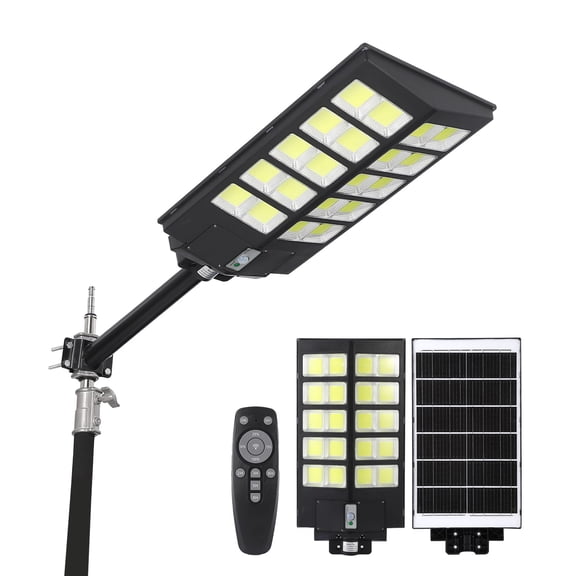 4800W Solar Street Lights Outdoor, 10-Head Commercial Parking Lot Lights, Dusk to Dawn Motion Sensor Security Flood Light