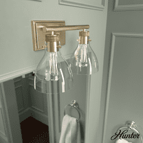Hunter - Van Nuys 2-light Alturas Gold, Small Vanity Light, Dimmable, Transitional Style, for Bedrooms, Kitchens, Dining, Living Rooms - 48034