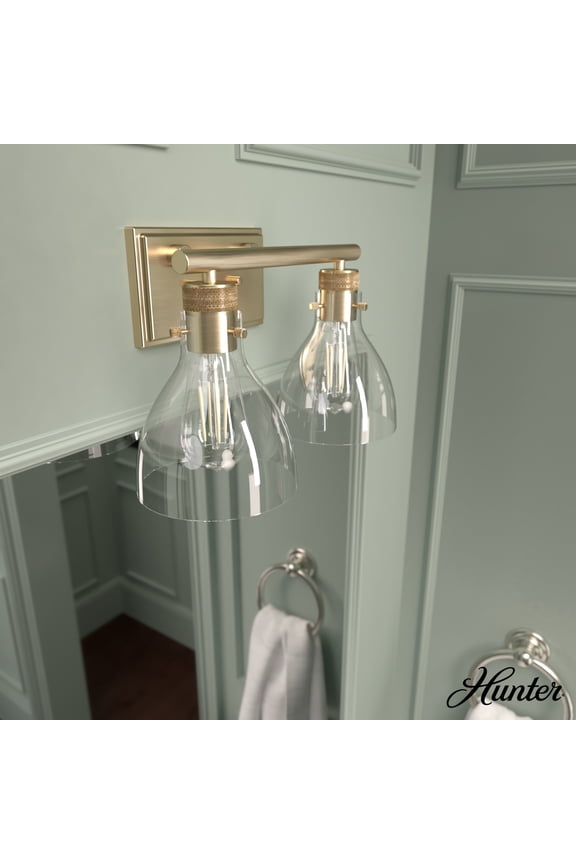 - Van Nuys 2-light Alturas Gold, Small Vanity Light, Dimmable, Transitional Style, for Bedrooms, Dining, Living Rooms - 48034