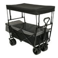 thumbnail image 1 of 480Lbs Collapsible Wagon with Canopy, Wagon Stroller with 7" All-Terrain Wheels, Lightweight Foldable Wagon, Large Capacity for Camping, Shopping, Sports, and Garden Use, Black, 1 of 11