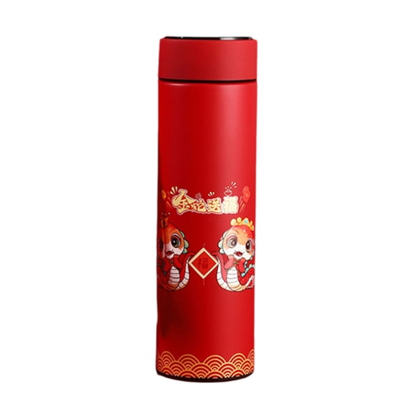 480ML Water Bottle Vacuum Flasks 304StainIess Steel Texture Coffee Bottle with Temperature Display for Worker Student