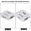 480P Mini Composite AV to VGA Adapter TV Set Top Box Audio Video Converter White