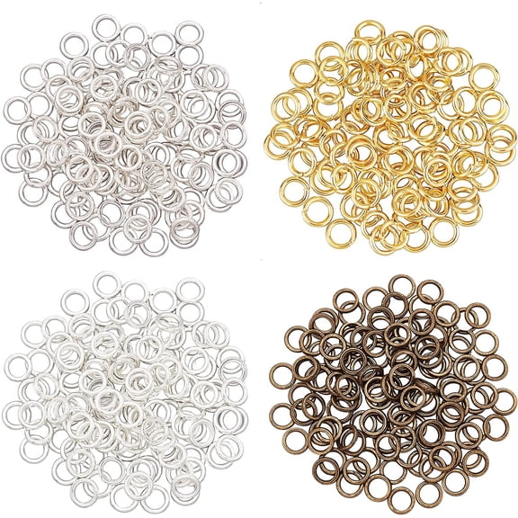 480Pcs 4 Colors Alloy Round Rings Soldered Jump Rings Closed Jump Rings Mixed Color 18 Gauge 6.7~7x1~1.1mm Inner Diameter: 4~4.46mm diy
