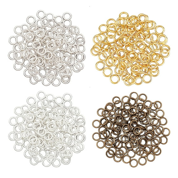 480Pcs 4 Colors Alloy Round Rings Soldered Jump Rings Closed Jump Rings Mixed Color 18 Gauge 6.7~7x1~1.1mm Inner Diameter: 4~4.46mm