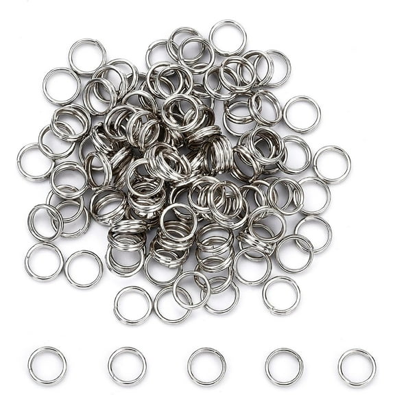 480Pcs Platinum Brass Split Rings Double Loops Jump Rings Silver 6x1.5mm Jewelry Making Craft Accessories