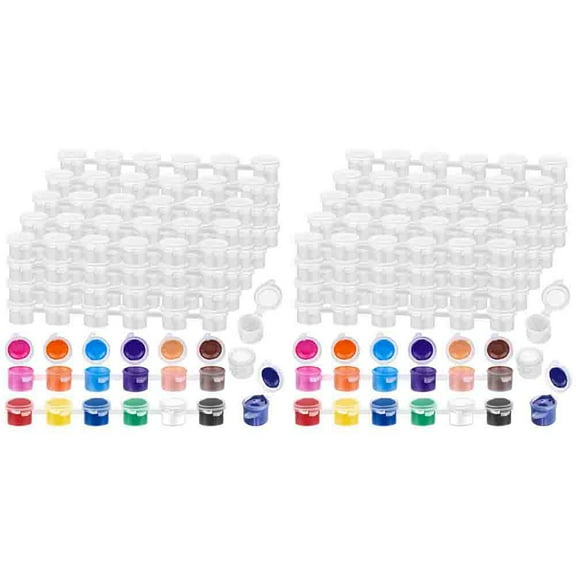 480Pieces Empty Paint Pot, 40 Strips Acrylic Mini Container Storage with Lids for Arts and Crafts 3Ml
