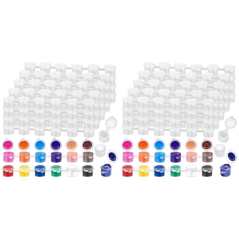 480Pieces Empty Paint Pot, 40 Strips Acrylic Mini Container Storage with Lids for Arts and Crafts 3Ml