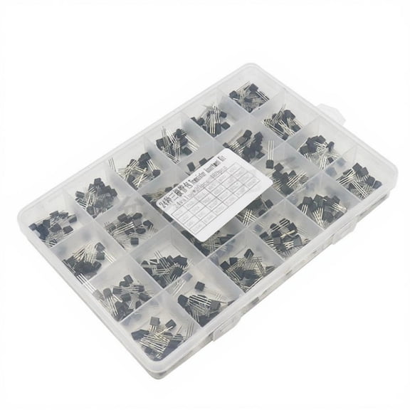 480Pieces Transistors for Electronic Making and Repair Featuring 24 Types Including Common Models and Storage Case
