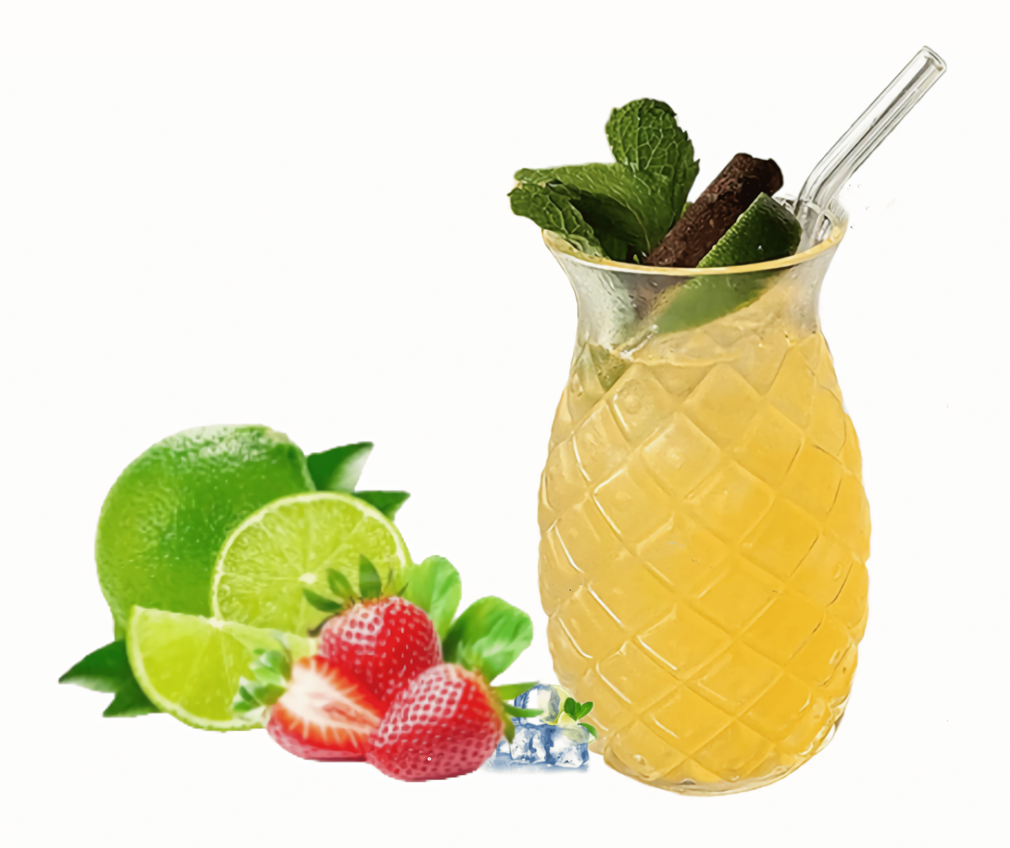 480ml/16oz  Cocktail Glasses with Stainless Steel Straw, Unique Pineapple Drinking Glasses for Bar, Party Wine Juice Milk Bourbon Decor