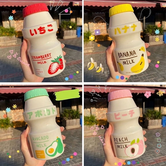480ml Plastic Water Bottle Drinking Bottle Shape Cute Kawaii Milk Shaker Bottle