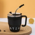480ml Stainless Steel Coffee Cup with Straw Lid Thermos Mug for Hot