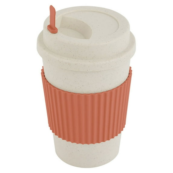 480ml Wheat Straw Coffee Tea Mug with Lid | Takeaway To Go Travel | Wheat Straw | Reusable Environmentally Eco Friendly Portable Dishwasher Safe