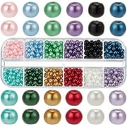 480pcs Glass Pearl Beads Imitation Pearls Beads 4~5mm Round Loose Pearls Baking Painted Pearl Craft Beads for DIY Jewelry Making