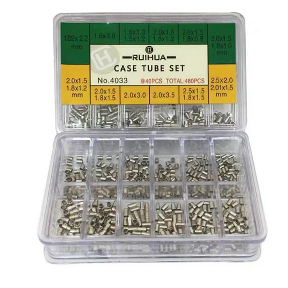 480pcs Watch Case Waterproof Tube Set 12-Size Watch Crown Case Back Protection, 1.5-2.5mm Tupe