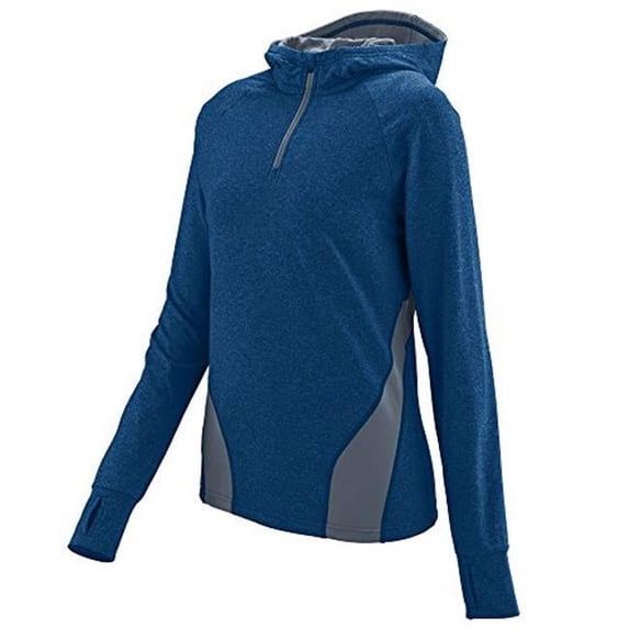 4812A-Navy- Graphite Heather-2X Ladies Freedom Pullover Hood, Navy & Graphite Heather - 2X