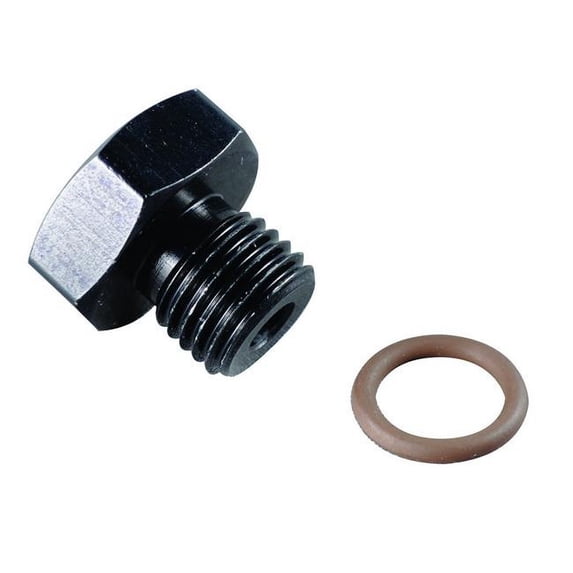 481416-BL 1.31-12 in. Aluminum Plug Fitting -16 AN O-Ring with Hex Head