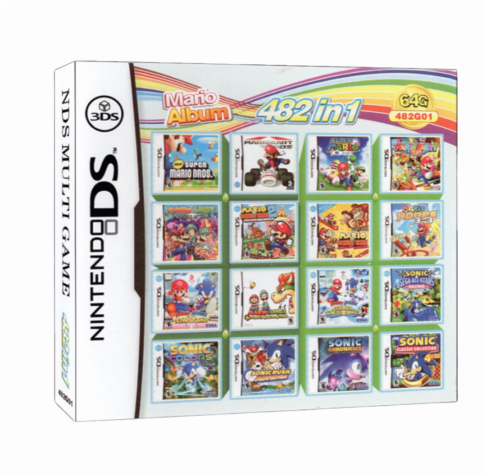 482 IN DS NDS Game Cartridge Card Multi Mario,US Version