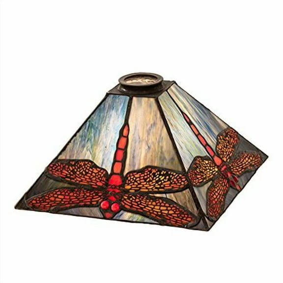 48274 Meyda 10" Square Prairie Dragonfly Shade