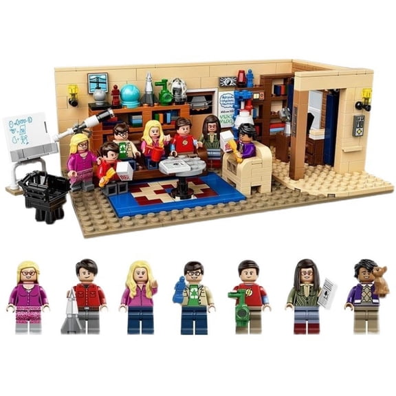 484 PCS Science Themed Apartment Living Room Building Blocks Interior Diorama Model with Minifigures, Ages 14+