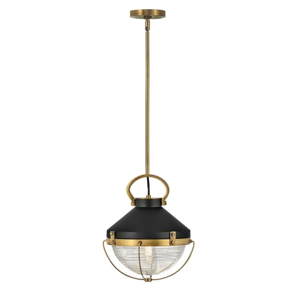 4847HB-Hinkley Lighting-Crew - 1 Light Small Pendant in Coastal-Industrial Style - 12 Inches Wide by 15.25 Inches High-Heritage Brass Finish