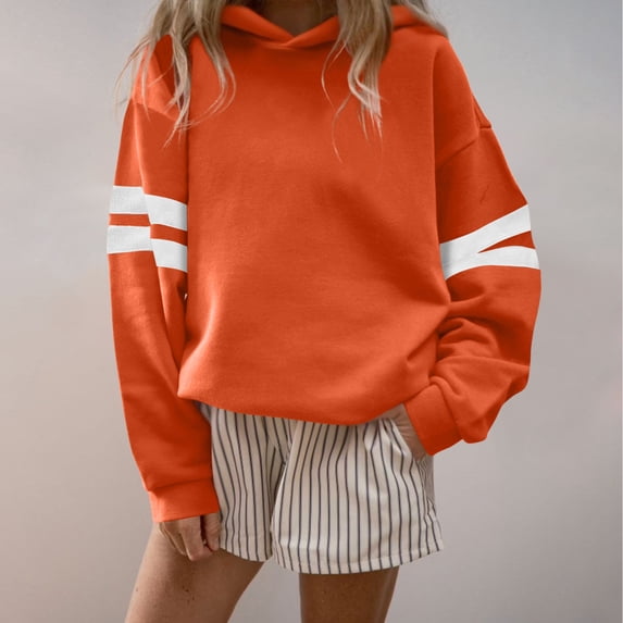 Generic Womens Oversized Crewneck Sweatshirts Fleece Striped Shirts Loose Casual Pullover Tops Fall Long Sleeve Preppy Blouse