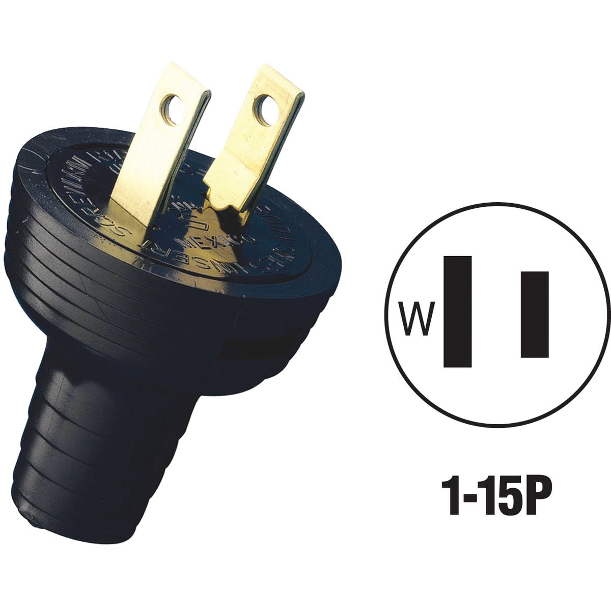 48642 15Amp-125 Volt Non Grounding Plug, Black Leviton Outlet Adapters ...