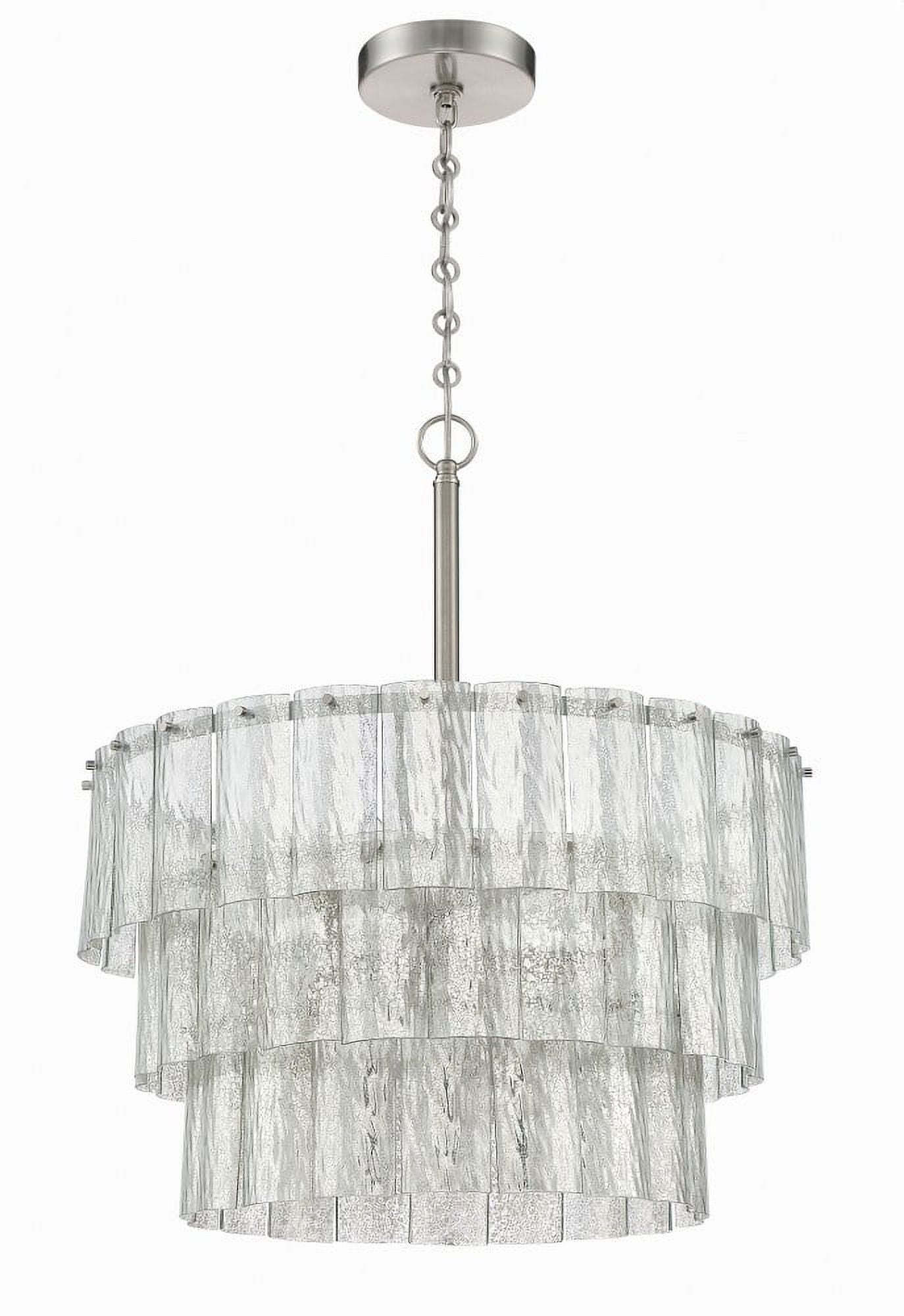 Museo Polished Nickel Mercury Glass 9-Light Chandelier