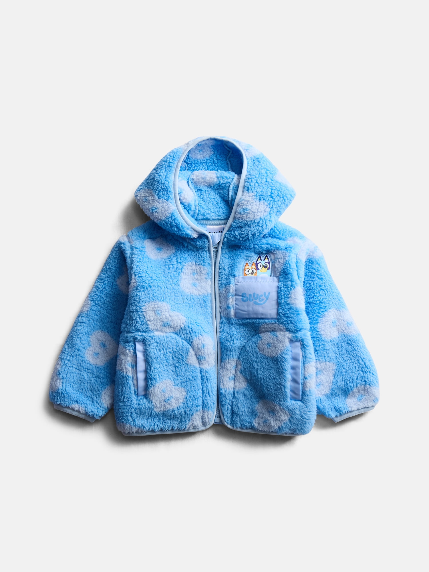 Bluey Toddler Girls Fleece Full Zip Hooded Jacket, Sizes 12M-5T