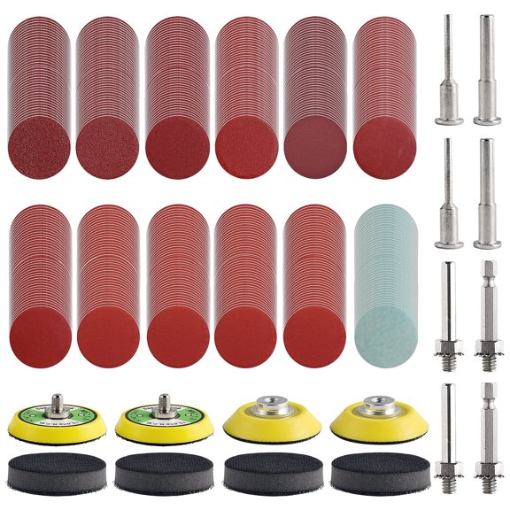 488 Pcs Sanding Discs Pad Variety Kit 50mm 2 Inch Sanding Disc Includes 80-3000 Grit Quick Change Sanding Pad Hook and Loop Sanding Discs for Metal Wood Glass Car