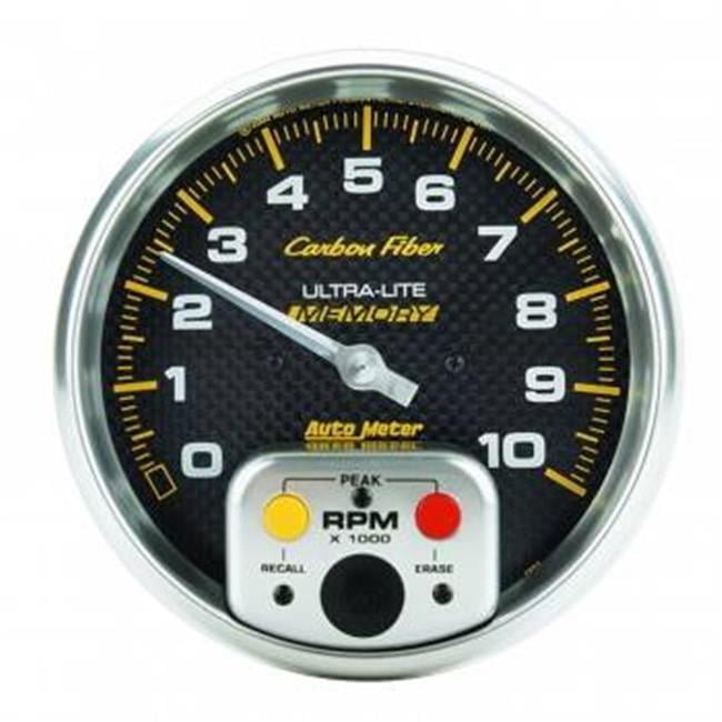 4894 10000 RPM Carbon Fiber 5 in. In-Dash Memory Tachometer with Peak ...