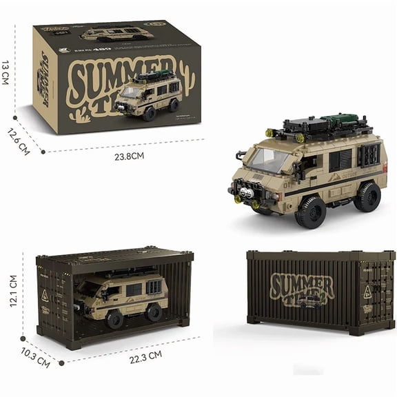 489PCS Camper Building Blocks City Passenger Truck Van Model Bricks Set With Display Box Kids Educational DIY Toy Holiday Gifts