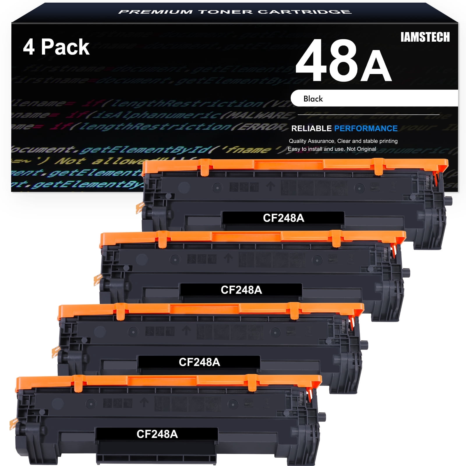 48A CF248A Toner Cartridge Compatible for HP CF248A 48A for Laserjet Pro M15w MFP M29w M28w M16w M31w M30w M15a M16a M28a M29a M15 M29 M28 Printer Ink (4-Pack,Black)