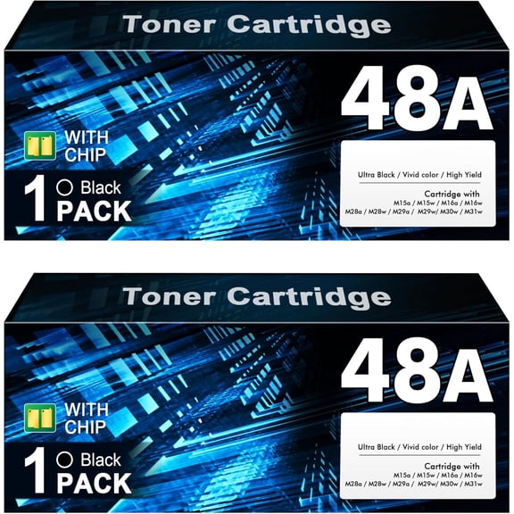 48A Toner Cartridge for HP CF248A - Replacement for HP 48A Toner Cartridge Black Compatible with Pro M15w M15a M29w M29a M28w M28a M31w M30w M16a M16w Series Printer (2 Black)